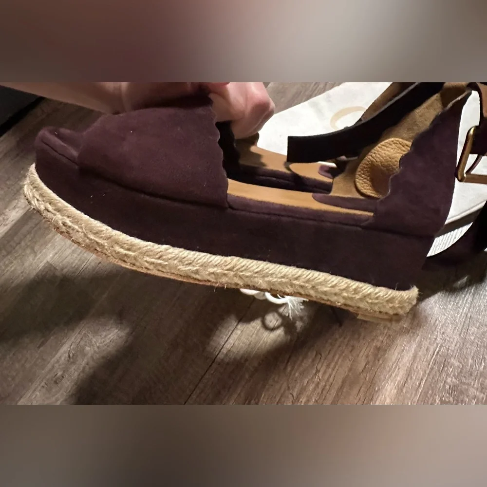 Authentic CHLOE Suede Wedge Espadrilles 💃🏻🌹🍷 - Picture 6 of 16